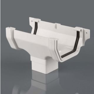 Brett Martin 114mm White Square Gutter Running Outlet BR055A