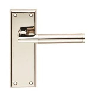Sessanta Lever Latch on Backplate Pol/Satin Nickel SZR062PNSN/RP