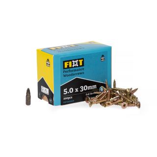 Fixt Performance Wood Screws 5.0 x 30mm  (Box of 200)