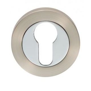 Escutcheon - Euro profile Satin Nickel / Polished Chrome GK4001SNCP