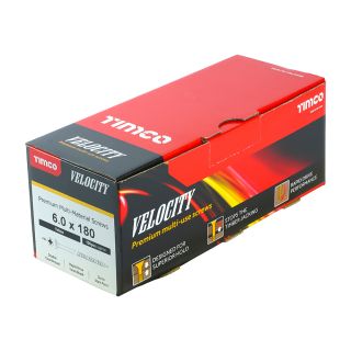 Velocity Premium Pozi Screw 6.0 X 180mm (100 Per Box) 60180VY