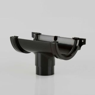 Brett Martin 112mm Black Half Round Gutter Running Outlet BR045B