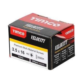 Velocity Premium Pozi Screw 3.5 X 16mm (200 Per Box) 35016VY