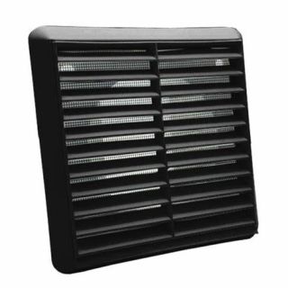 100mm Louvred Terminal Vent Black BM450/BK