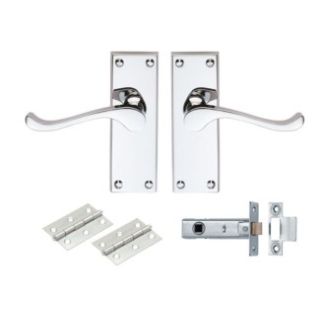 Scroll Latch Pack inc hinges & Latch CHROME GK002CP/INTB