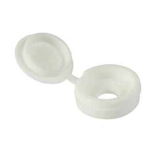 Screw Cover Caps Hinged White 100 Per Bag SHCCWHITEP