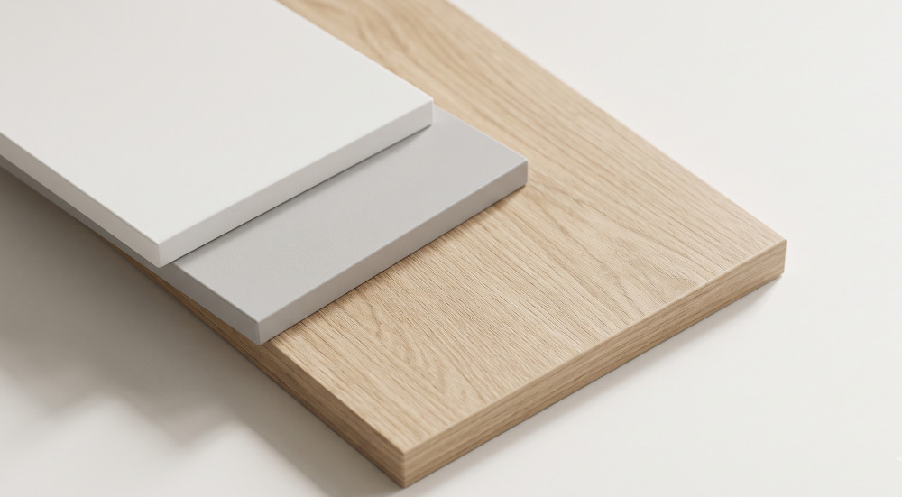 stacked melamine boards